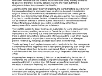 12 mark essay on 'Outline and Evaluate Research into Forgetting'