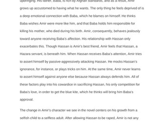 An analysis of major characters in 'The Kite Runner'