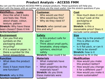 Product Analysis Prompts KS3