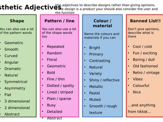 Describing design Aesthetic Adjectives