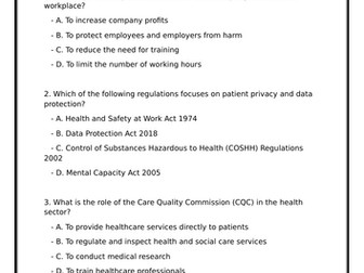 T Level Health A3 end of topic tests and worksheets