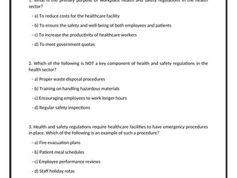 T level health A4 end of topic tests and worksheets