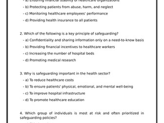 T level health A11 end of topic tests and worksheets