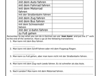 Modes of Transport - German