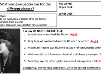 Titanic Enquiry L5: Class and evacuation