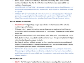 Beliefs AQA Sociology AQA 20 Markers