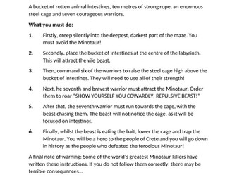 How to trap a murderous minotaur model of excellence and planning