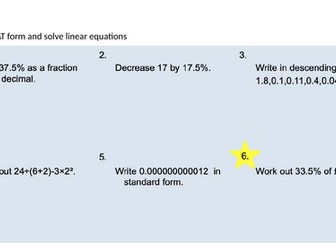 Unit 6 Algebra skills