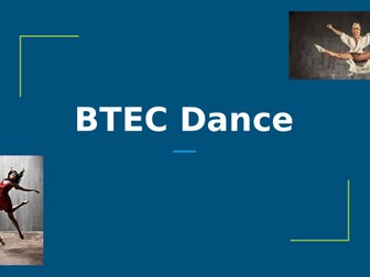 BTEC Dance- Developing understanding of Component 2