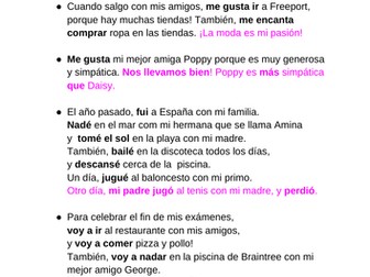 AQA Spanish GCSE  - All 90 Word Essays - 2020 2021 2022 2023