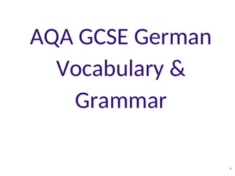 New GCSE - AQA - German Vocabulary Book