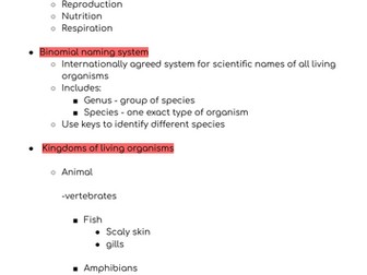 igcse biology chapter 1-6 notes