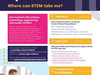 My World, My Future leaflet: Where can STEM take me?