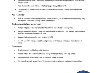 Edexcel A Level Tudors Resource Worksheet