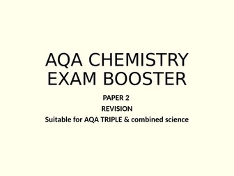 AQA Chemistry Paper 2 Revision Booster 2025