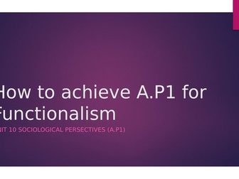 Unit 10 Sociological Perspectives- How to achieve A.P1