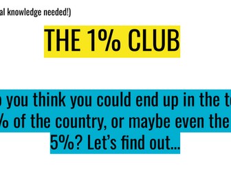 1% club style quiz