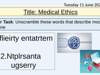 Ethics - Medical Ethics: Lesson 2 Resource