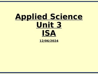 BTEC Applied Science Unit 3 teaching.