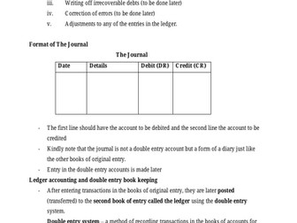 Accounting: The Journal and the Trial balance