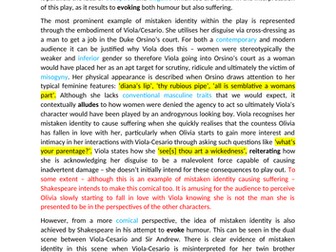 OCR English Literature - Twelfth Night