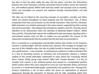 OCR English Literature - The Merchant's Tale & An Ideal Husband
