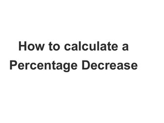 How to Calculate a Percentage Decrease