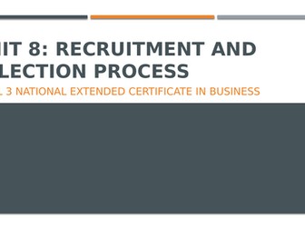 BTEC Unit 8 Recruitment and Selection Learning Aim A