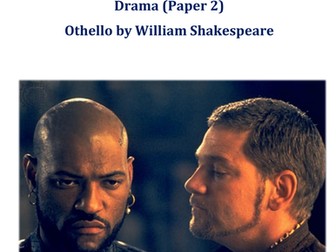 Worksheets on Othello by Shakespeare for the iGCSE 0475 Paper 2 (Drama)