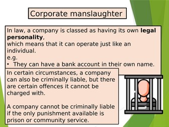 Applied Law Unit 3 Corporate Manslaughter