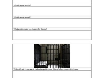 GCSE style Fiction Extract Silence of the Lambs Analysing Language, Structure and writing Activity