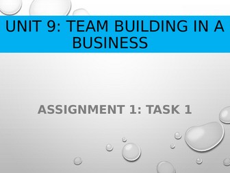 Business BTEC Unit 9 Teamworking Writing Frames