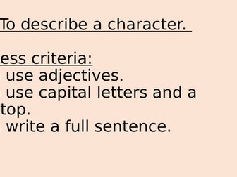 To describe a character