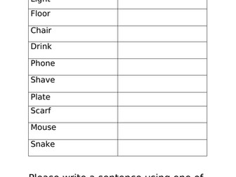 Rhyming words worksheet