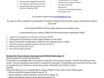 IGCSE History CIE: Why did International Peace Collapsed by 1939?