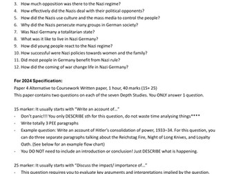 IGCSE History CIE: Hitler’s Consolidation of Power / Life in Nazi Germany