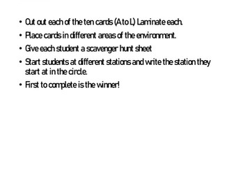 Scavenger Hunt Addition up to 12