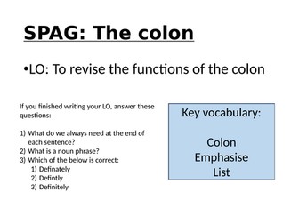 Writing an informal letter & SPAG