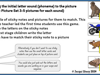 Matching the initial letter sound to the picture, multiple pictures