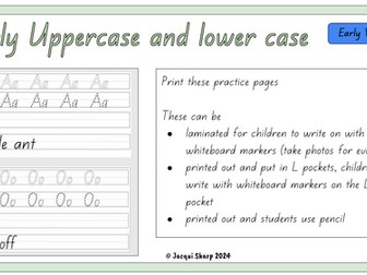 Early Uppercase and lower case