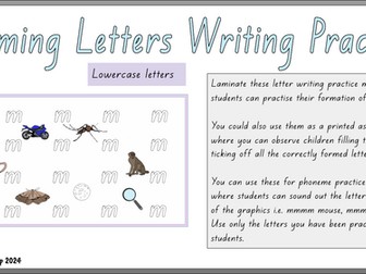 Forming Letters writing practice (Lowercase)