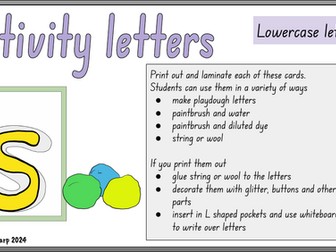 Lowercase Activity Letters