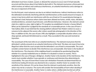 A-LEVEL LAW: PRIVATE NUISANCE AO1
