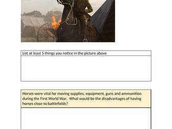 War Horse Extract Comprehension KS3 Language and Structure Analysis with Writing Task