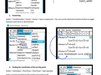 Graphing Quadratics and Factorisation Summary