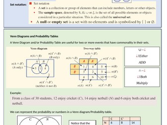 Probability Summary Resource