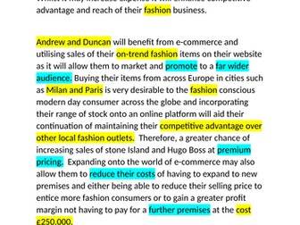 GCSE Business Edexcel 12 mark model answer