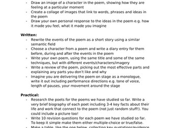 Conflict Poetry Creative Responses