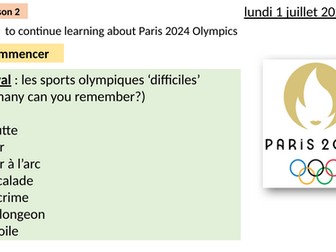 Les Jeux Olympiques - Paris 2024 Lesson 2