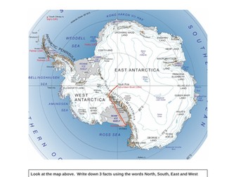 English KS3 / KS4 Non fiction Antarctica Living on the Ice Text comprehension with writing tasks